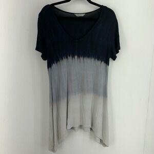 Tryst by Matthew Womens Medium Grunge Edgy Summer Dip Dye Tunic Top Festival